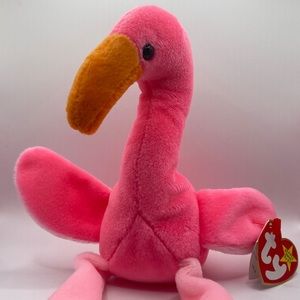 Ty Beanie Babies Pinky the Flamingo Plush Toy Rare. Mint Condition.